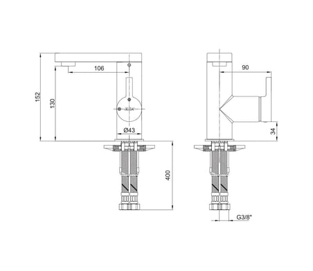 E.c.a. Mina 102108938h Lavabo Bataryası Krom