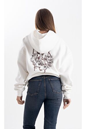 Unisex Cactus Jack Baskı Kapşonlu Sweatshirt