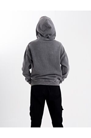 Unisex Metalica Baskı Kapşonlu Sweatshirt