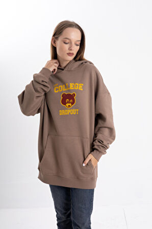 Unisex Kenya West - The College Dropout Baskı Kapşonlu Sweatshirt
