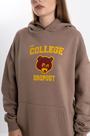 Unisex Kenya West - The College Dropout Baskı Kapşonlu Sweatshirt