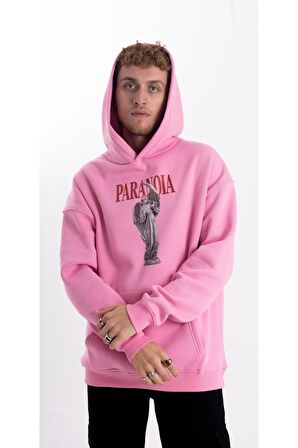 Unisex Paranoai Baskı Kapşonlu Sweatshirt