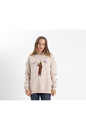 Unisex Jesus is King Baskı Sweatshirt