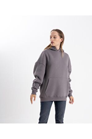 Gri Kapşonlu sweatshirt