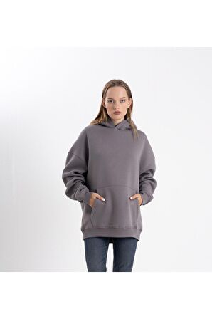 Gri Kapşonlu sweatshirt