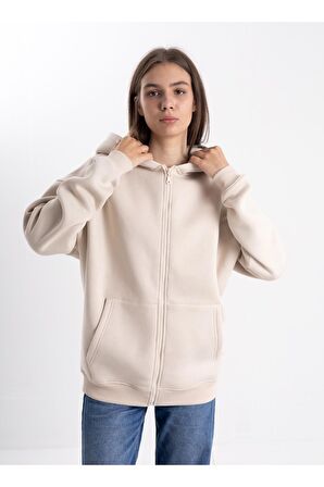 KAPŞONLU FERMUARLI TAŞ HOODİE COLLEGE