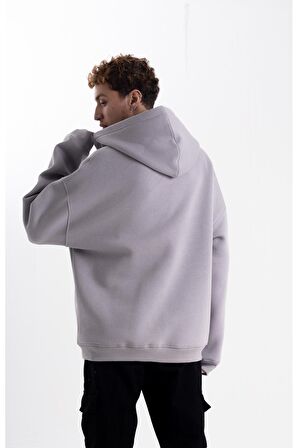 KAPŞONLU FERMUARLI GRİ HOODİE COLLEGE