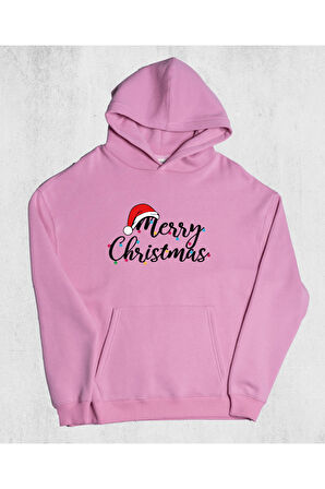 Unisex Merry Christmas Kapüşonlu Sweatshirt