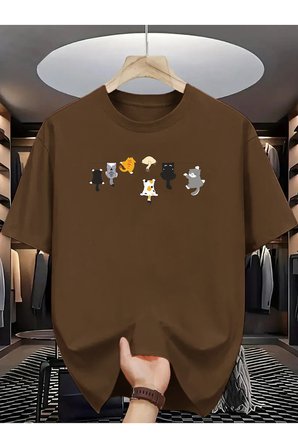 Unisex Yaramaz Kediler Baskılı Tasarım Tshirt