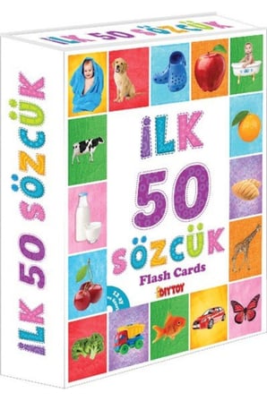 İlk 50 Sözcük Kart Bebekler İçin Öğrenme Konuşma Yardımcı Flash Cards Eğitici Kartlar
