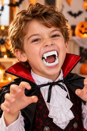 Halloween Cadılar Bayramı Çocuk Vampir Dişi Tekli Paket Kostüm Parti Aksesuarı Beyaz Sivri Diş