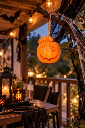 LED Bal Kabağı Figürü 9 Cm Turuncu Halloween Cadılar Bayramı Asılabilir Dekoratif Parti Süsü
