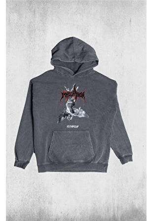 Unisex Eskitme Lock and Load Kapüşonlu Sweatshirt