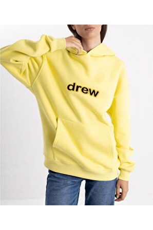 Unisex Oversize Drew Kapüşonlu Sweatshirt