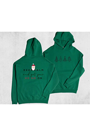 Unisex Oversize Ho Ho On Kapüşonlu Sweatshirt