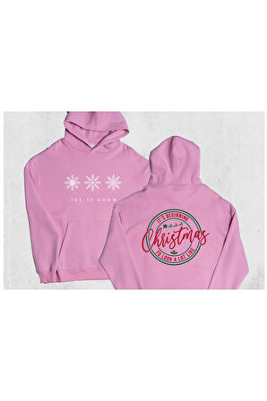 Unisex Oversize Let it Snow Kapüşonlu Sweatshirt