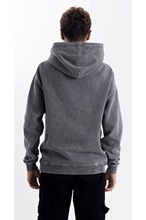Unisex Oversize Eskitme Nasa Kapüşonlu Sweatshirt
