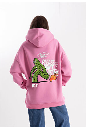 Unisex Oversize No7 Kapüşonlu Sweatshirt