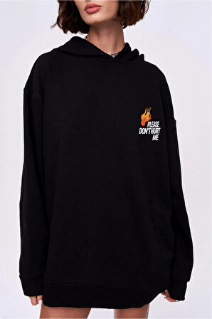 Unisex Oversize No7 Kapüşonlu Sweatshirt