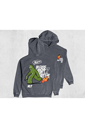 Unisex Oversize No7 Kapüşonlu Sweatshirt