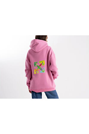 Unisex Oversize Four Kapüşonlu Sweatshirt