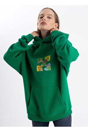 Unisex Oversize Four Kapüşonlu Sweatshirt