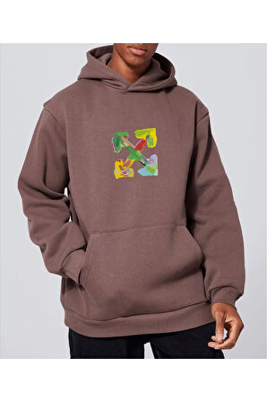 Unisex Oversize Four Kapüşonlu Sweatshirt