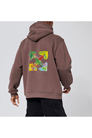 Unisex Oversize Four Kapüşonlu Sweatshirt
