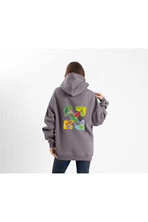 Unisex Oversize Four Kapüşonlu Sweatshirt