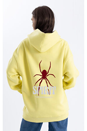 Unisex Oversize Spirit Kapüşonlu Sweatshirt