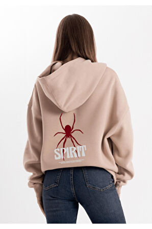 Unisex Oversize Spirit Kapüşonlu Sweatshirt