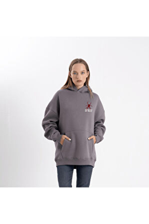Unisex Oversize Spirit Kapüşonlu Sweatshirt