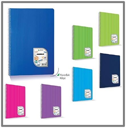 Çınar 96 Yaprak Çizgili A4 Defter Spiralli Pp Kapak