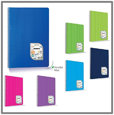 Çınar 96 Yaprak Çizgili A4 Defter Spiralli Pp Kapak - 2 adet