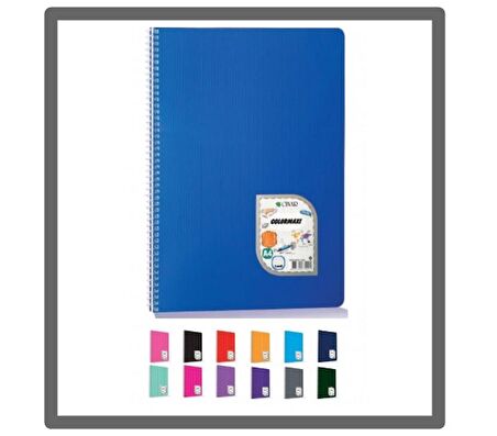 Colormaxi 96 Yaprak Kareli A4 Defter Pp Spiralli