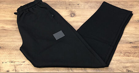 Erkek Siyah Büyük Beden Battal Boy Eşofman Altı Düz Paça