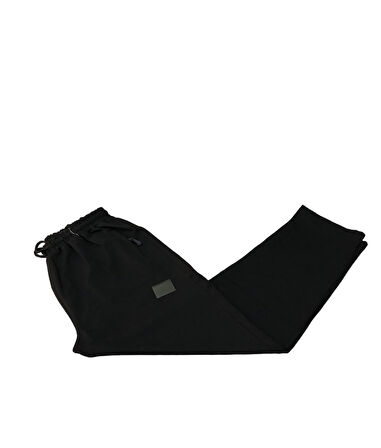Erkek Siyah Büyük Beden Battal Boy Eşofman Altı Düz Paça