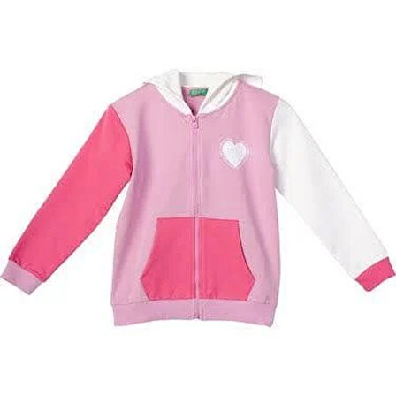 21273 BENETTON SWEATSHIRT 4/14 KIZ Pembe