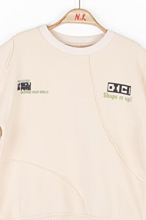 Nk Erkek Çocuk Digi Sweatshirt 4-8 Yaş Krem
