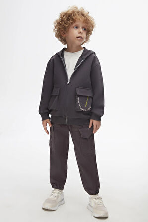 Nk Erkek Çocuk Steel Fermuarlı Hırka 4-8 Yaş Antirasit