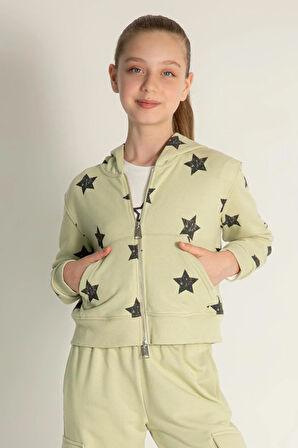 Dmb Kız Çocuk Fermuarlı Sweatshirt Hırka 9-14 Yaş Mint