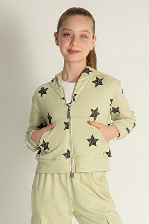 Dmb Kız Çocuk Fermuarlı Sweatshirt Hırka 9-14 Yaş Mint