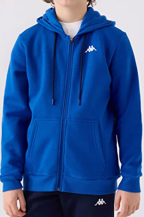 Kappa Erkek Çocuk Fermuarlı Sweatshirt 5-16 Yaş Mavi