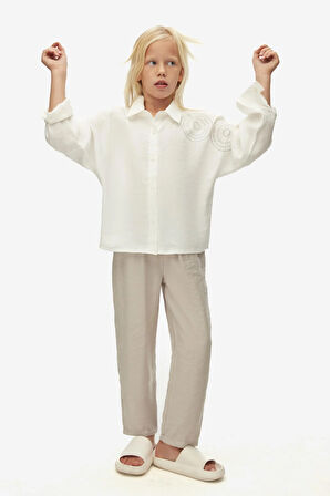 Nk Kz Çocuk Virgina Gömlek 8-14 Yaş Ekru