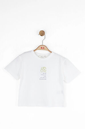 Nk Kız Çocuk Life Tshırt 4-8Yaş Ekru