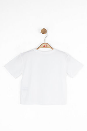 Nk Kız Çocuk Life Tshırt 4-8Yaş Ekru