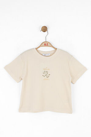 Nk Kız Çocuk Joy Tshırt 4-8Yaş Bej