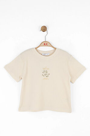 Nk Kız Çocuk Joy Tshırt 4-8Yaş Bej