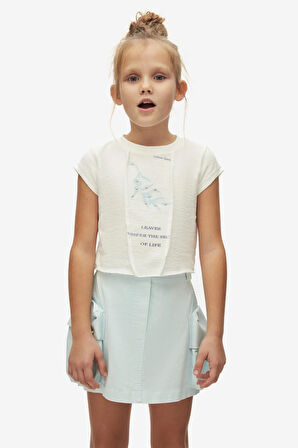 Nk Kız Çocuk Whısper Tshırt 4-8Yaş Ekru