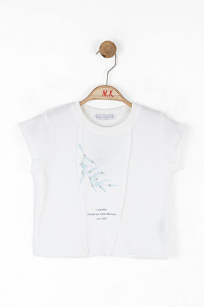 Nk Kız Çocuk Whısper Tshırt 4-8Yaş Ekru